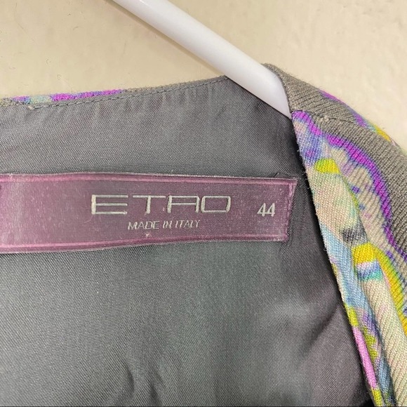 Etro Wool Paisley & Floral V-Neck Sleeveless Sheath Dress - Picture 7 of 7